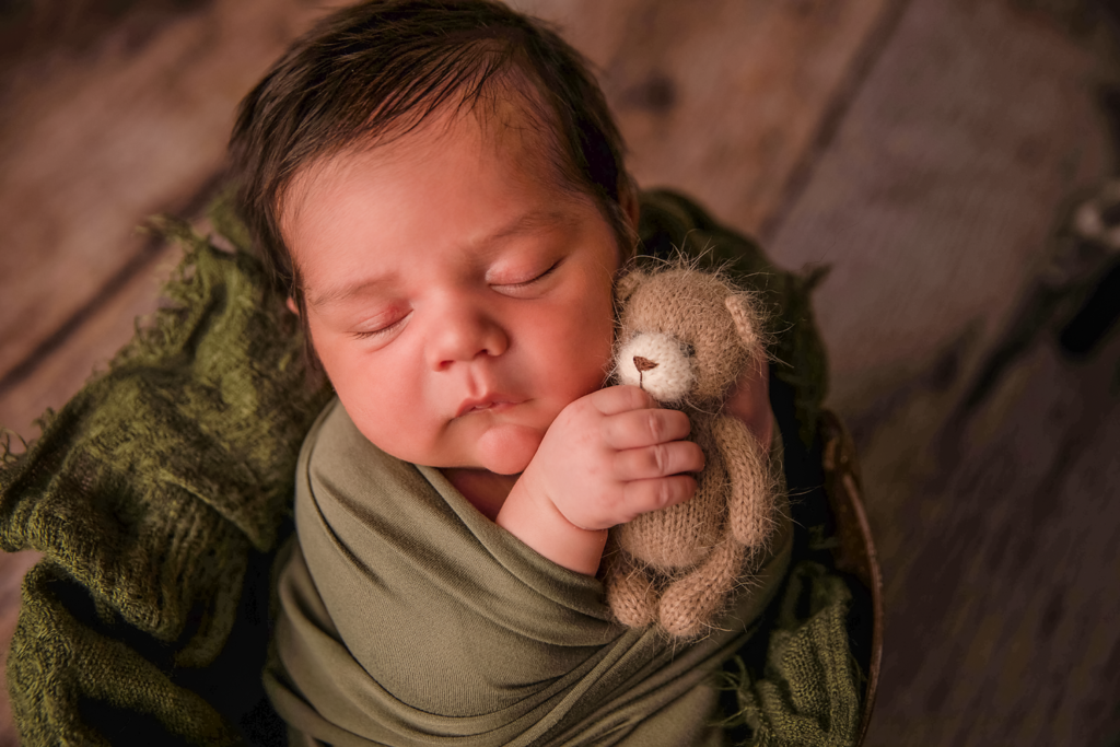 Newborn Baby Boy with Teddy